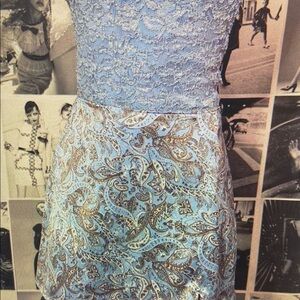 Elegant Blue Lace Dress